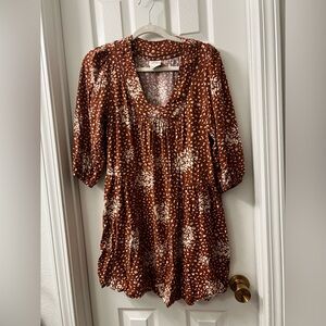 Knox Rose Rust and Cream Floral Dress